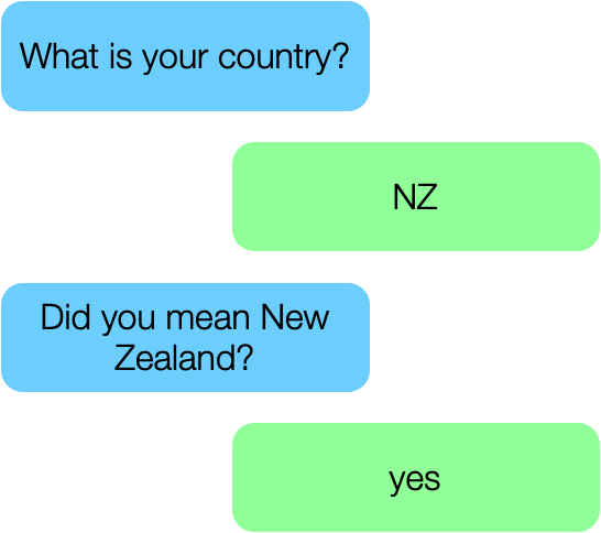 Chatbot asking for country